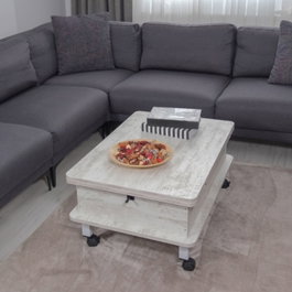 Hanah Home Helsinki Mesa de Café Blanco Antiguo